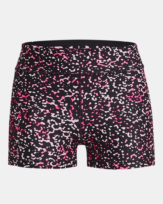 Women's HeatGear® Mid-Rise Printed Shorty in Pink image number 4